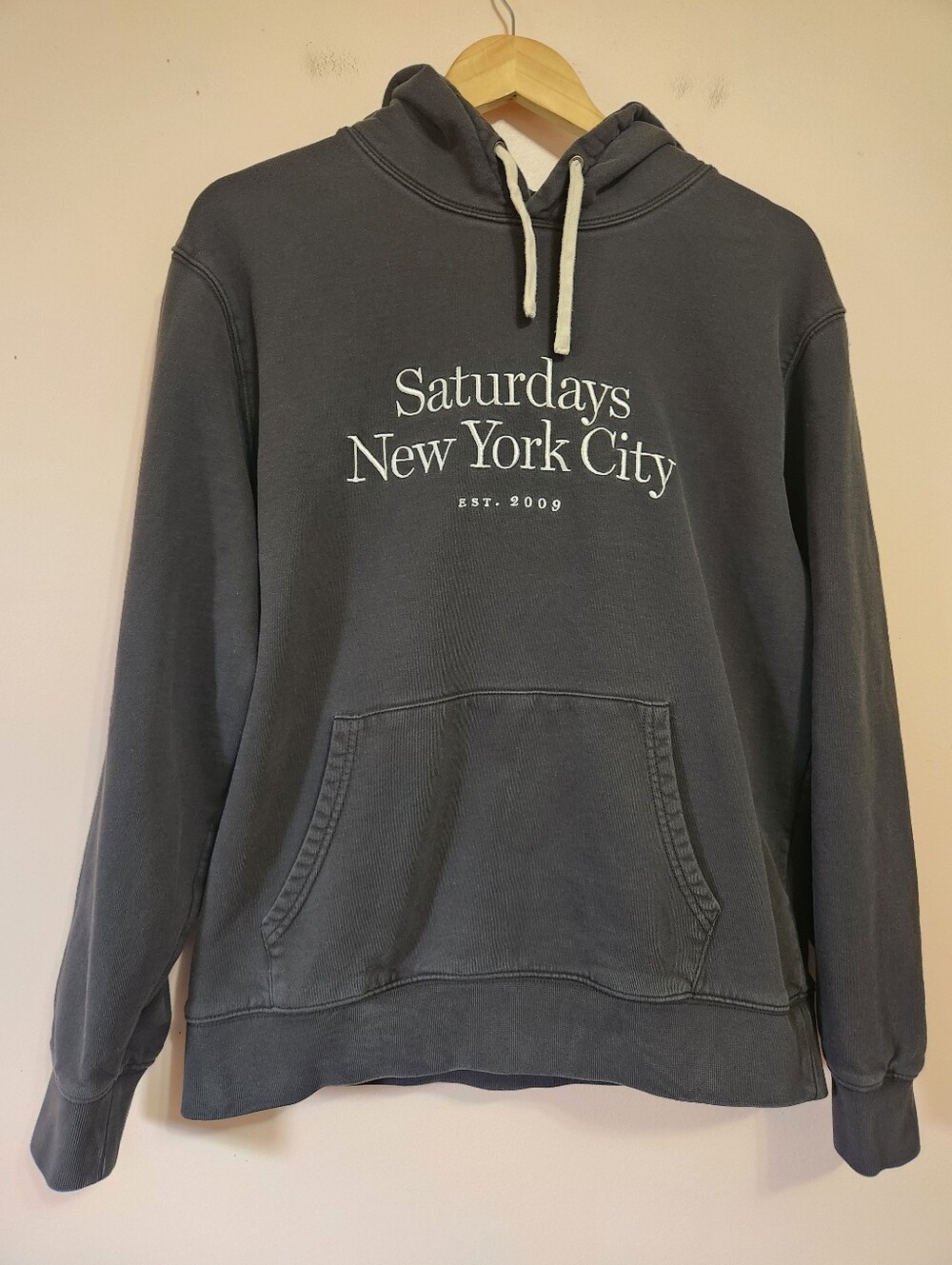 Saturdays NYC Black Embroidered Logo Y2K Streetwear Hoodie Mens XL